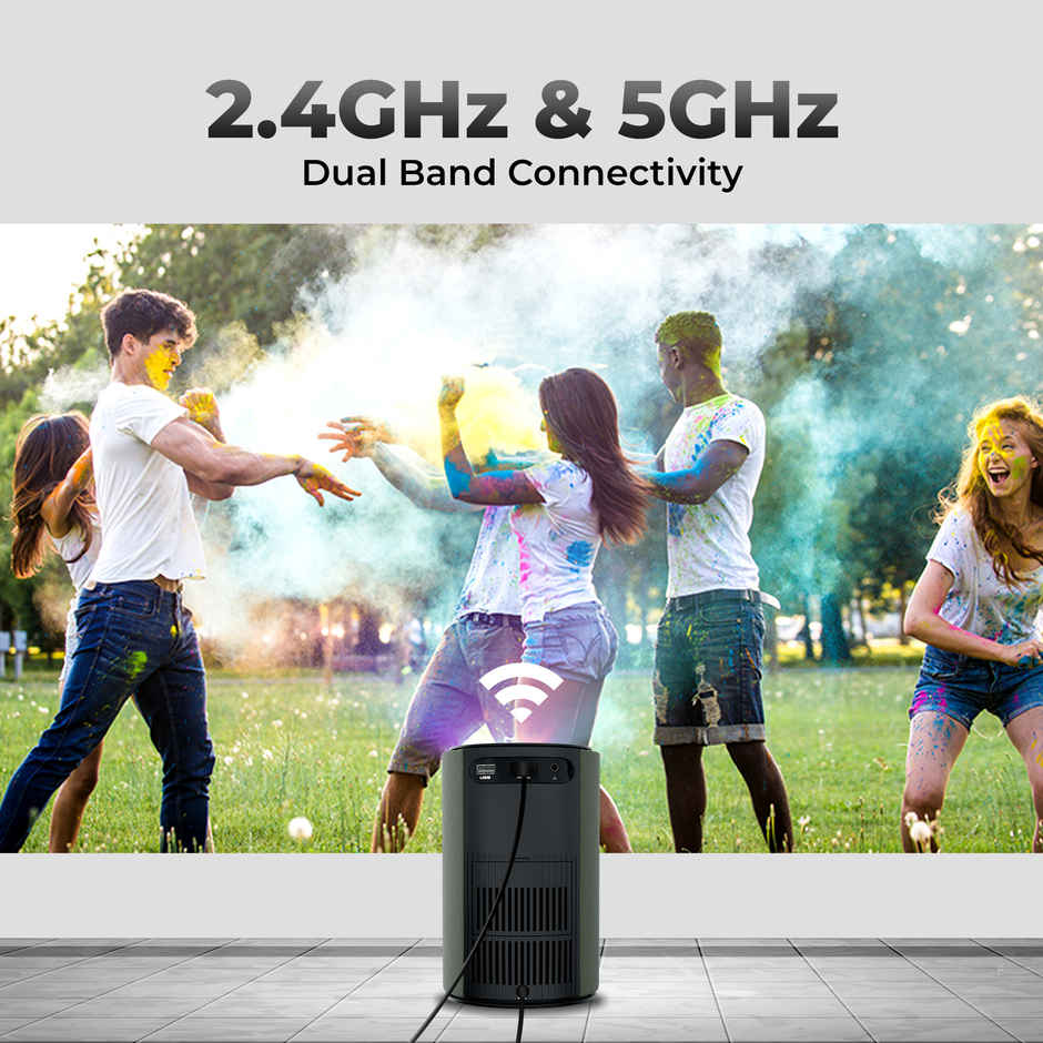 Zebronics Pixaplay 22, Smart Projector, 3400 Lumens, 4K Support,160 Inch Screen Size, Miracast