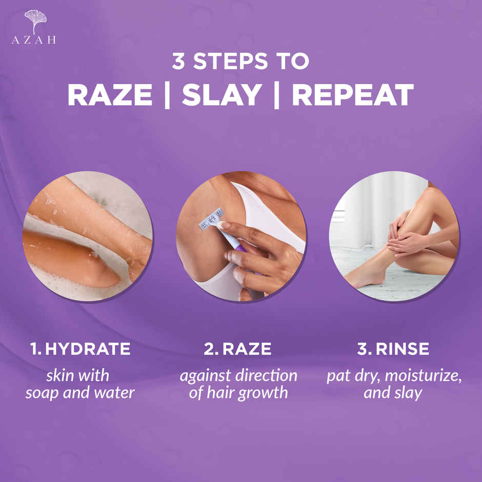 Azah Smooth Glide Reusable Body Razor (Set Of 3)