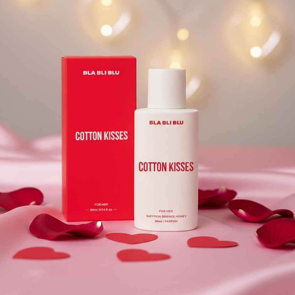 Bla Bli Blu Cotton Kisses Perfume For Women (90ml) & Red Metal Rose For Valentine'S Day (1pc) Combo