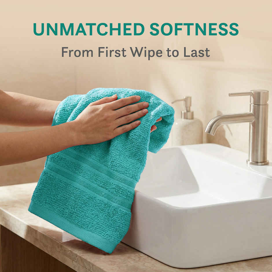 myTrident Comfort Living Cotton Hand Towel Set | Sea Green