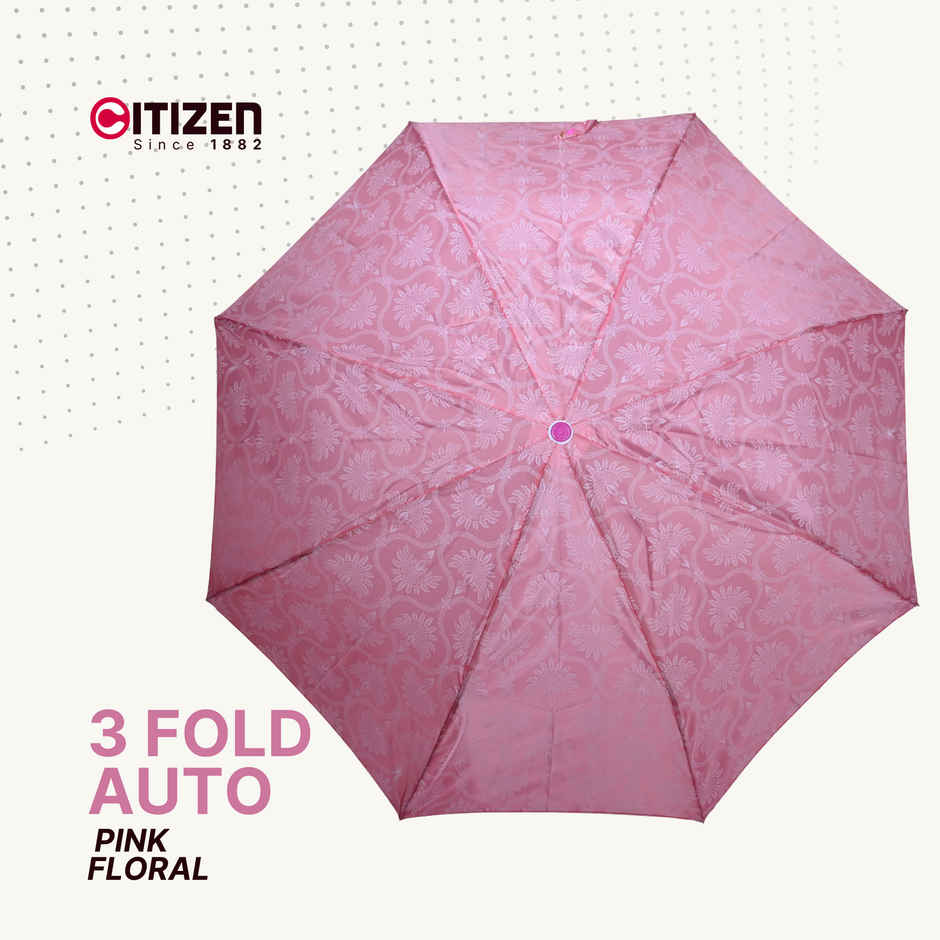 Citizen 3 Fold 22 Inch Auto Pink Printed umbrella