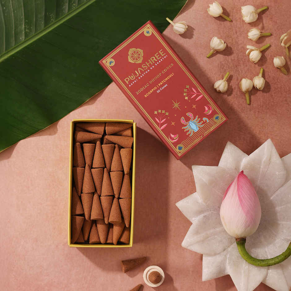 Pujashree Zodiac Dhoop Cones | Scorpio - Patchouli