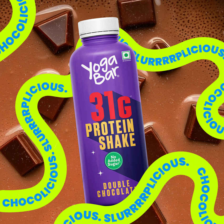 Yoga Bar 31g Protein Shake Double Chocolate, No Added Sugar, Rich In Calcium, Low Fat