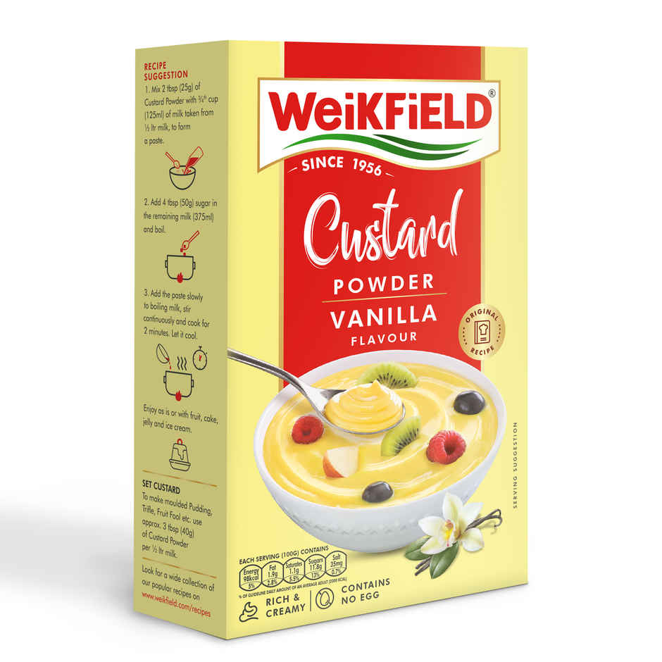 Weikfield Custard Powder Vanilla Flavour Carton