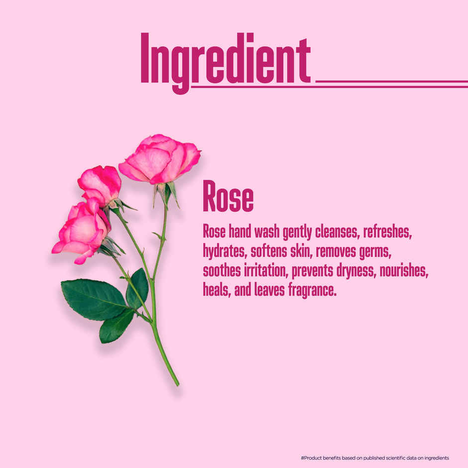 Multani Naturals Rose Handwash Pump | 99.9% Germ Protection