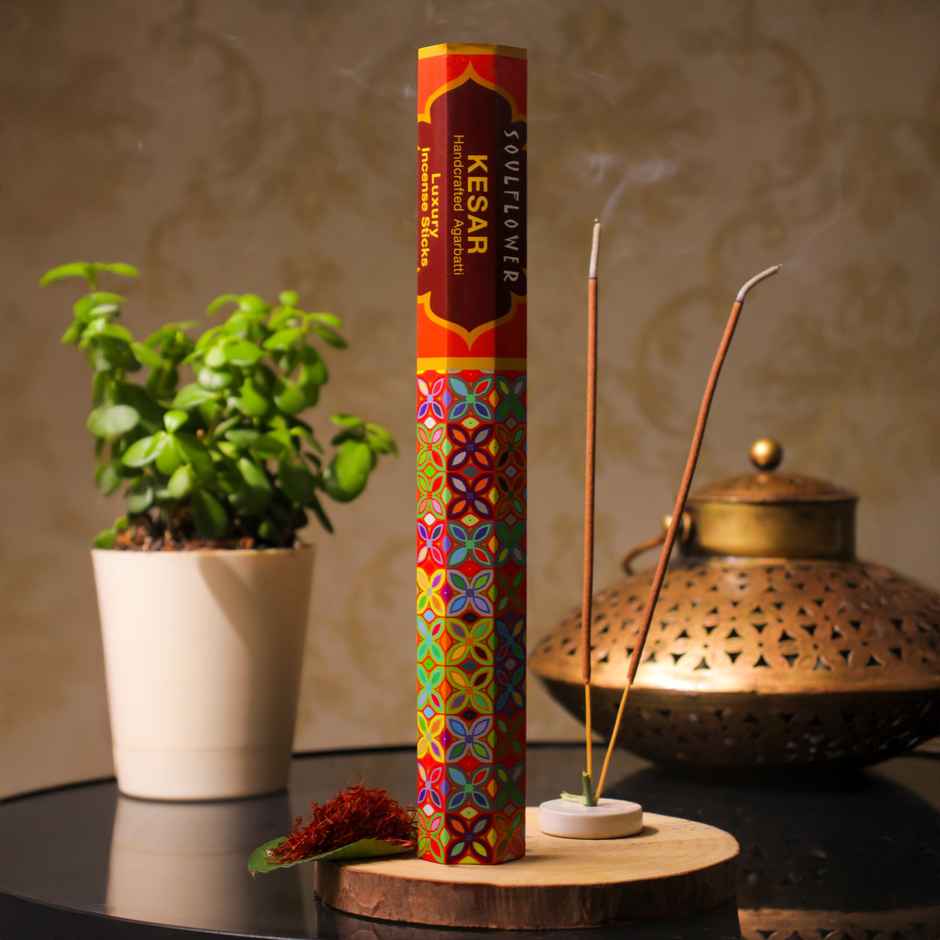 Soulflower Kesar Luxury Incense Sticks | 20 Sticks