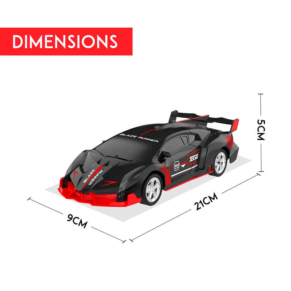 SEEDO Remote Control Car 1:18, 27 MHz, Type-C Rechargeable, Fast Speed Blaze Runner Car | Red