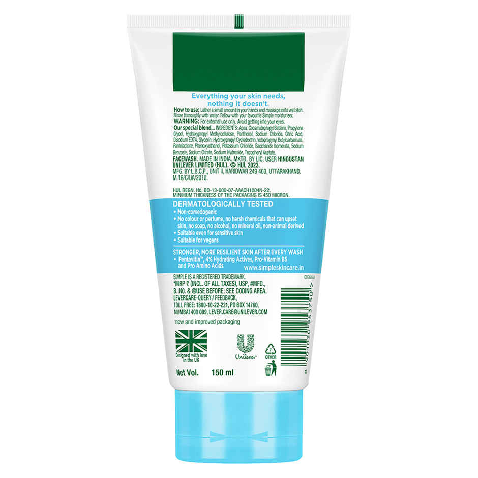 Simple Water Boost Micellar Gel Facial Wash