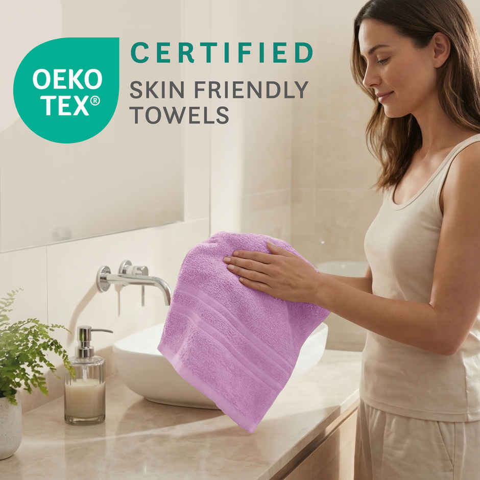 myTrident Comfort Living Cotton Hand Towel Set | Violet Sky
