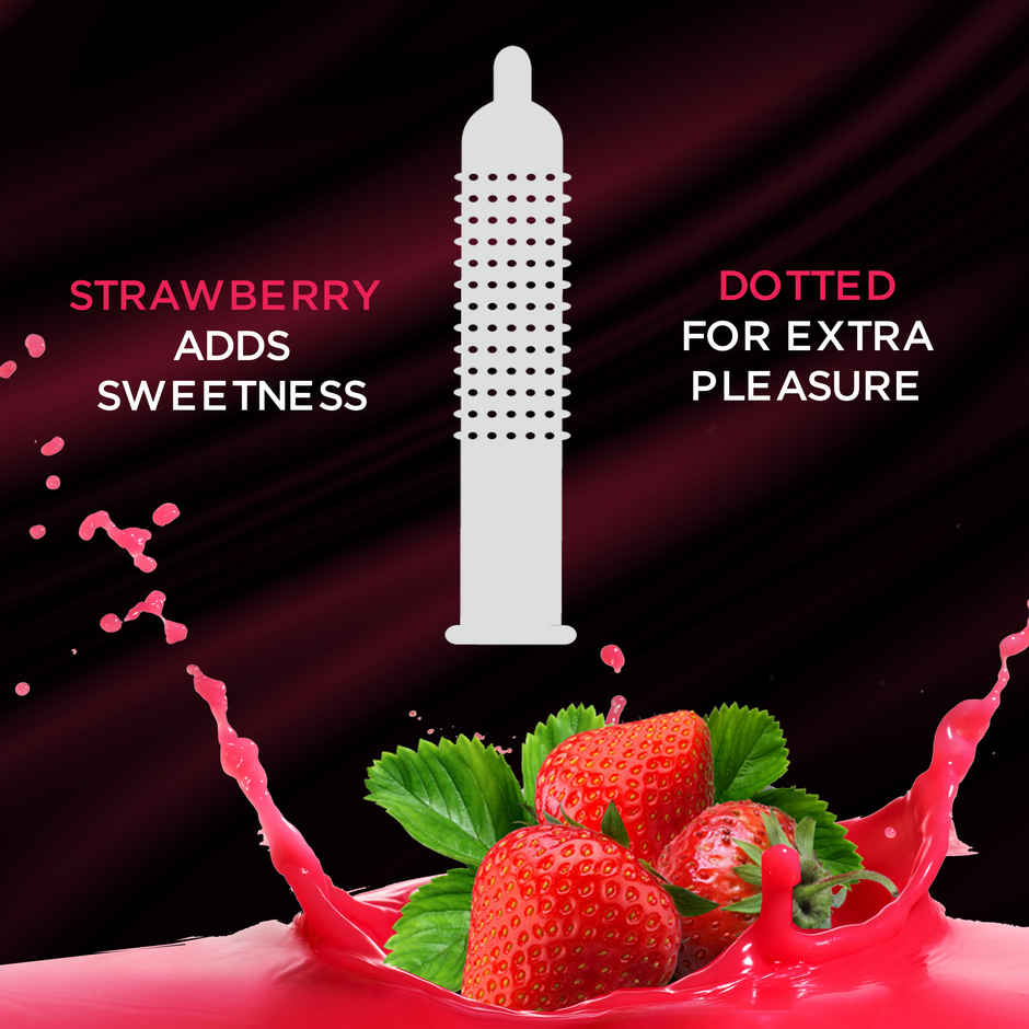 Kama Sutra Strawberry Pleasure Flavoured Condoms(10pc) & Kama Sutra Personal Lube Strawberry(50ml) Combo