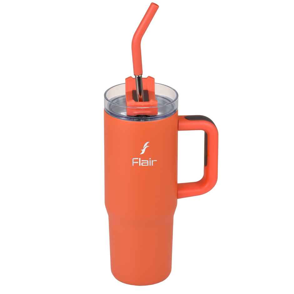 Flair Vogue 750 ml Insulated Stainless Steel Tumbler with Lid | Mandarin Orange