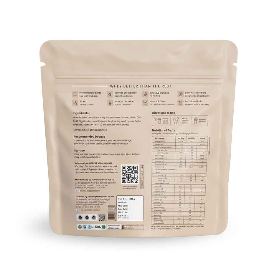 Healthifyme Whey Protein Blend Creamy Coffee