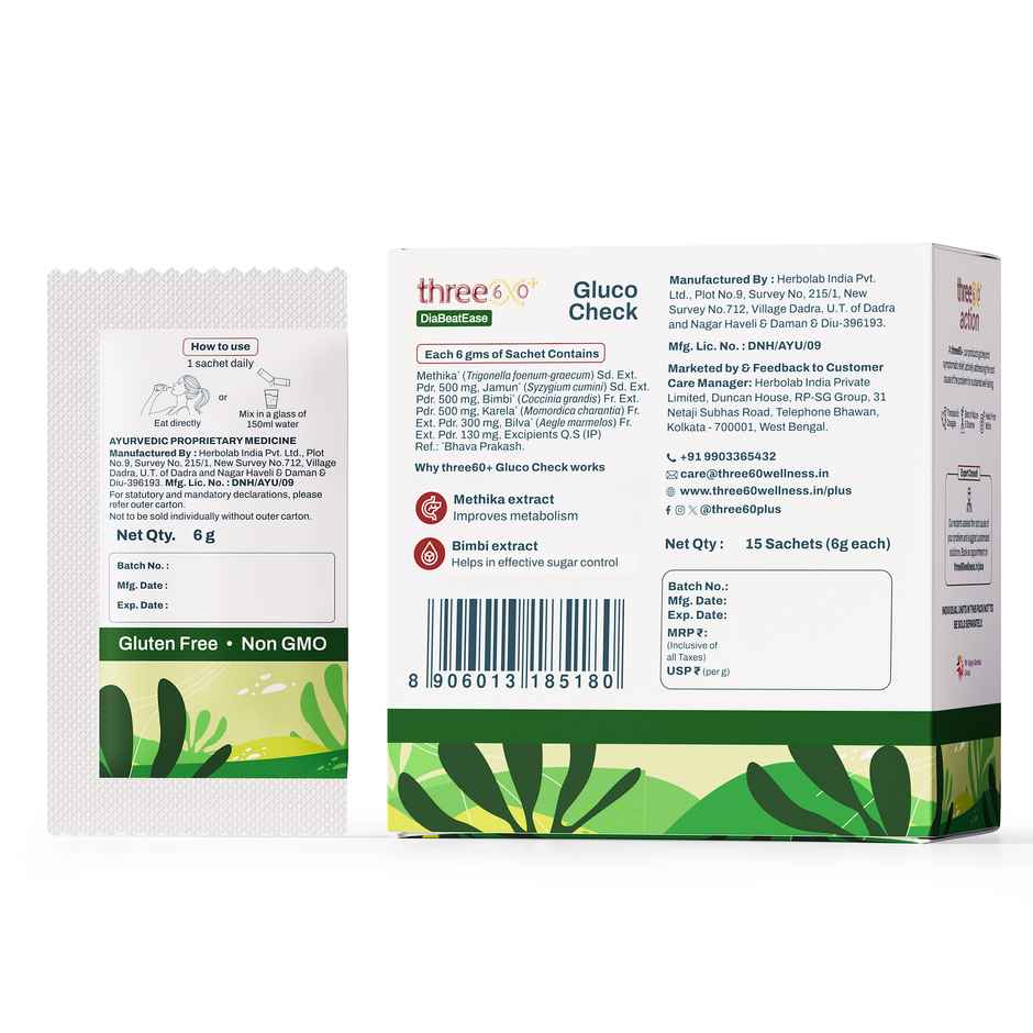 three60+ Diabeatease Gluco Check Powder for Sugar Control