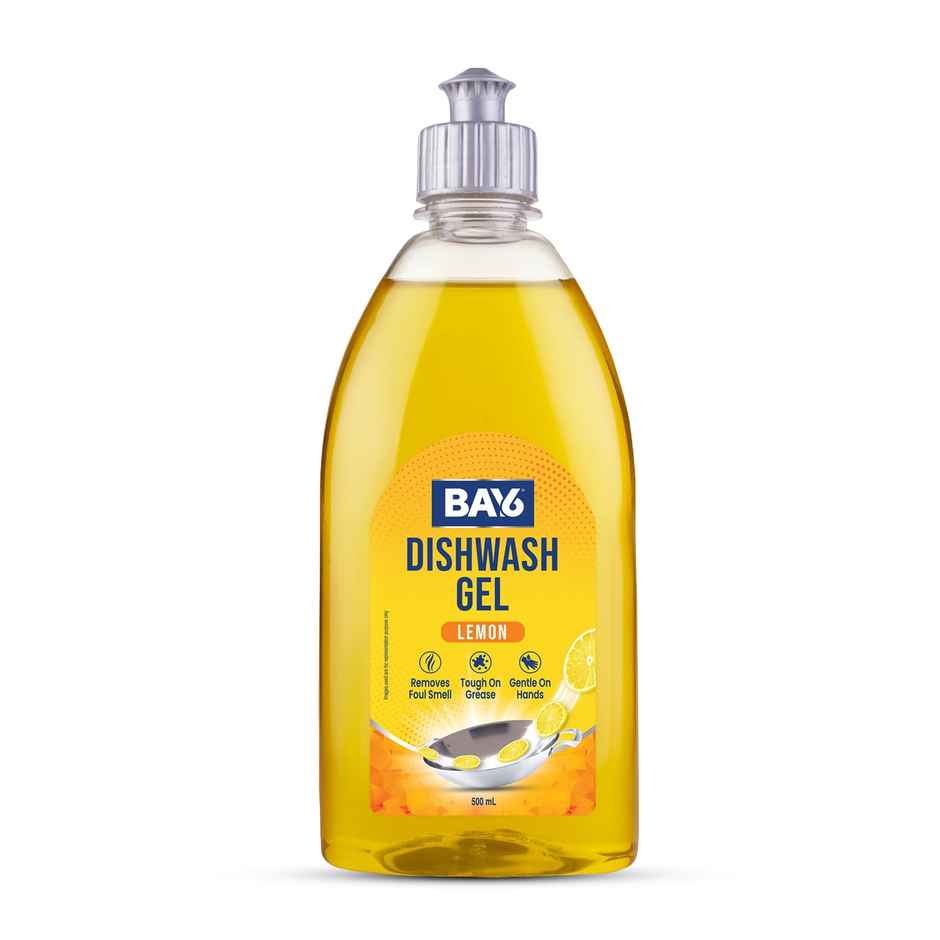 BAY6 Dishwash Gel Liquid Lemon Tough Grease & Foul Smell Removal