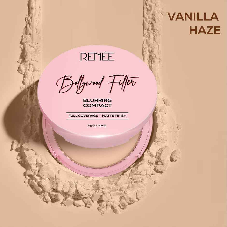 RENEE Bollywood Filter Blurring Compact 01 Vanilla Haze | Matte Finish | Blurs Pores & Blemishes