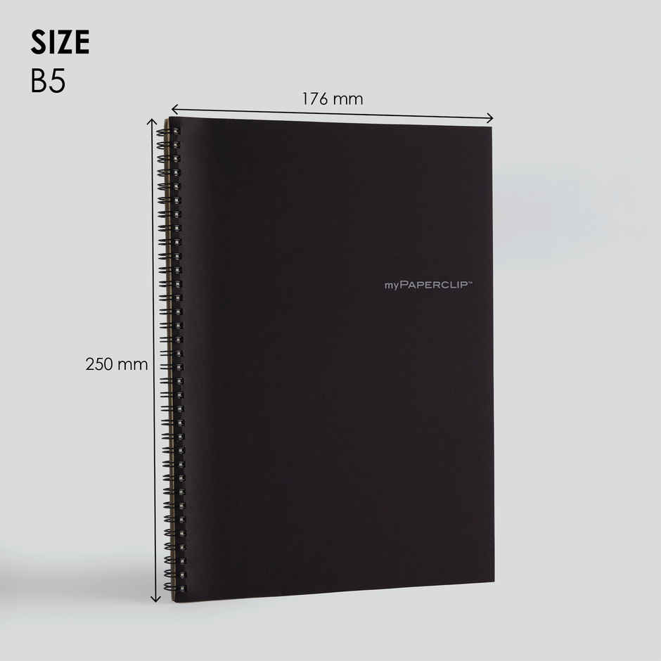 myPAPERCLIP - Neo Wiro Series NoteBook, 160 Pages, B5-Ruled-Black