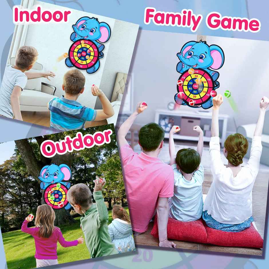 Kidology Dart Board for Kids | Indoor Party Game with 10 Sticky Balls | Gift for Kids