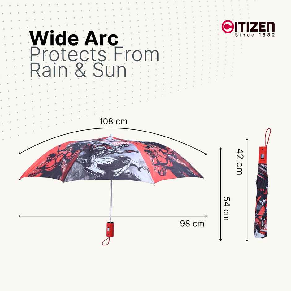 Citizen Auto Folding Kids Umbrella Marvel Print | 21 inch | 2 Fold