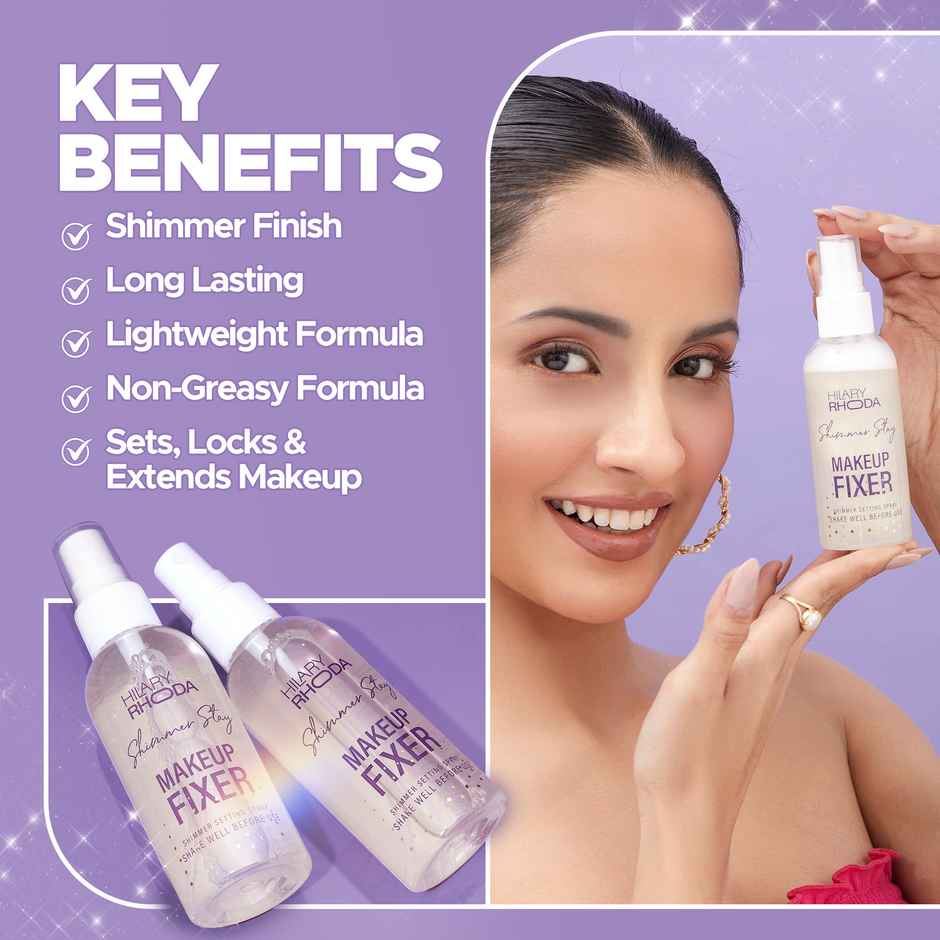 Hilary Rhoda Shimmer Stay Makeup Fixer | Keeps Makeup Intact | Hydrates, Soothes & Refreshes