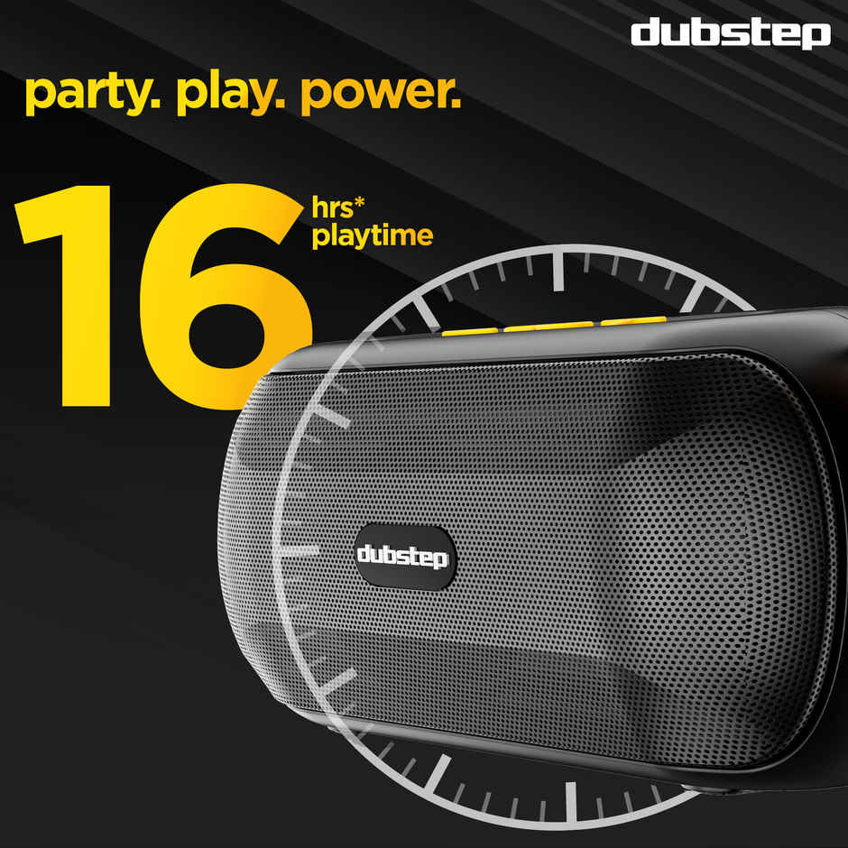 Dubstep Pop 1400 With 14W Output, 16 Hrs Playtime, TWS Pairing Wireless Bluetooth Speaker Black
