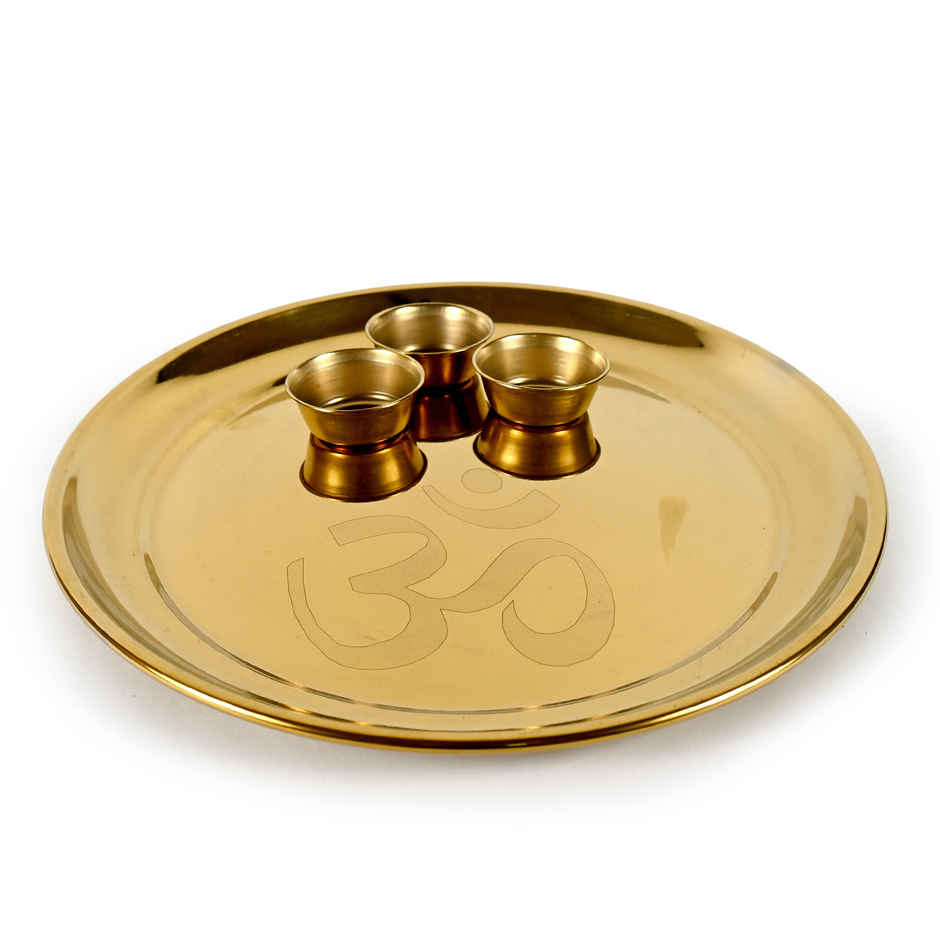 Chandar Puja Thali 11 Inch Golden Set