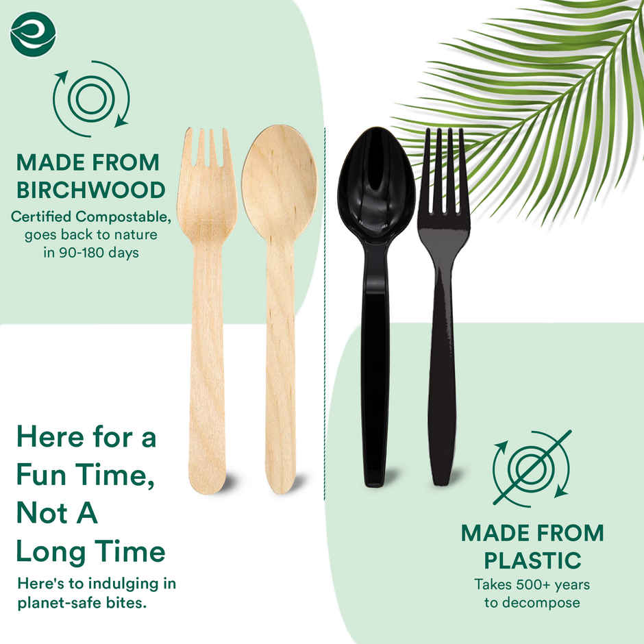 Eco Soul 140mm | 50Count | Disposable Spoon and Fork