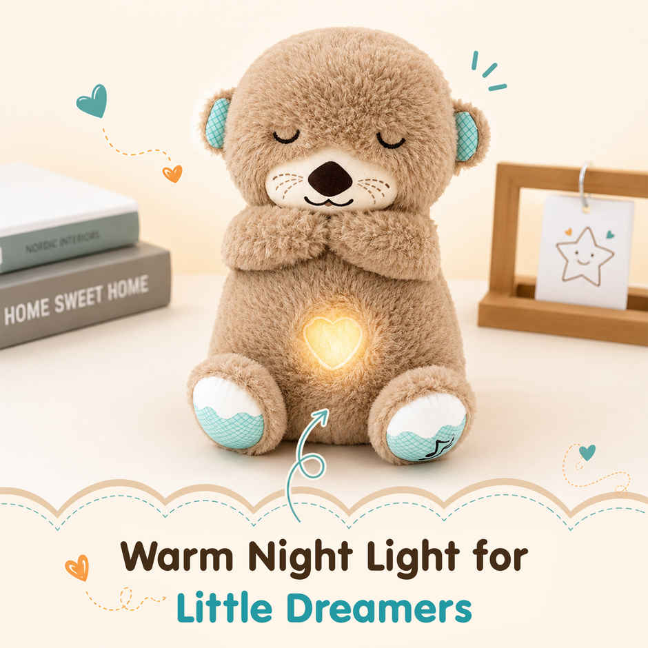 Kidology Breathing Teddy Bear Soft Toy with Music | Gift for Kids Girl | Plush Toy for Kids