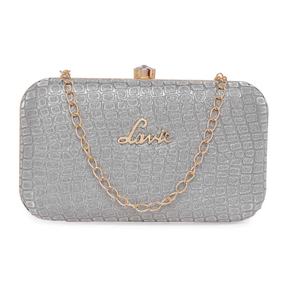 Lavie Women's Tinsel Frame clutch | Light Grey