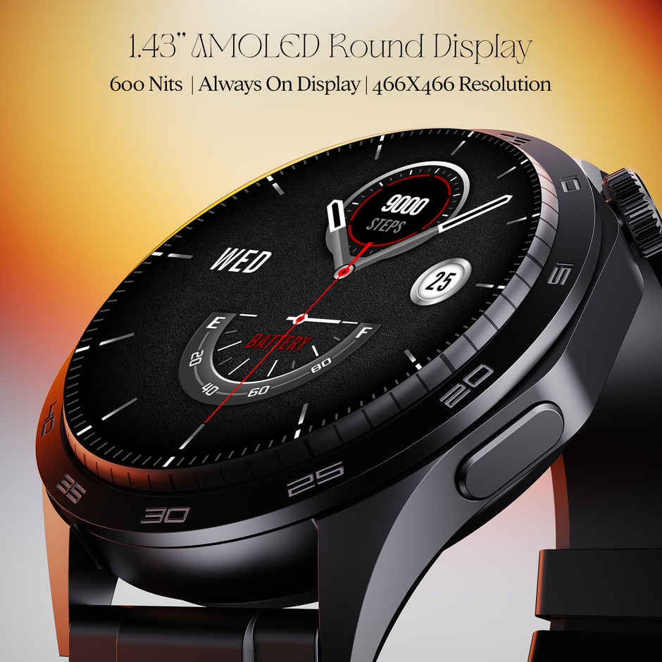 boAt Enigma Radiant Smartwatch | 1.43" AMOLED Display | Functional Crown - Active Black