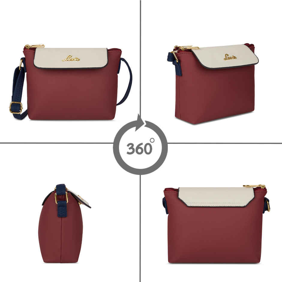 Lavie Women's Colourblock Rove Flap Crossbody Sling Bag | Ladies Purse Handbag | Red