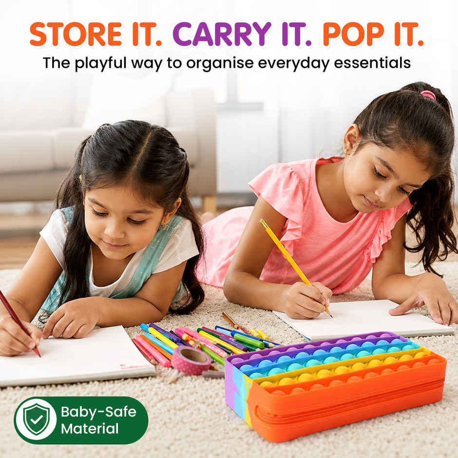Kidology Pop It Fidget Pencil Pouch Toy | Multicolour