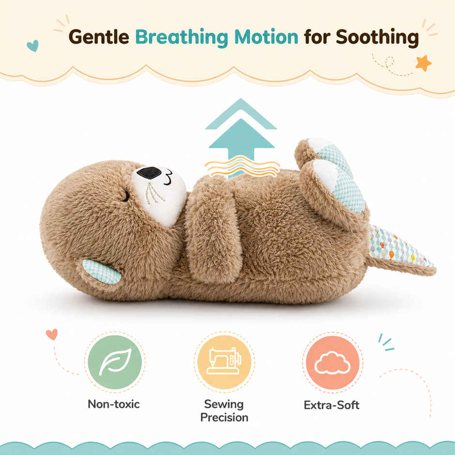 Kidology Breathing Teddy Bear Soft Toy with Music | Gift for Kids Girl | Plush Toy for Kids