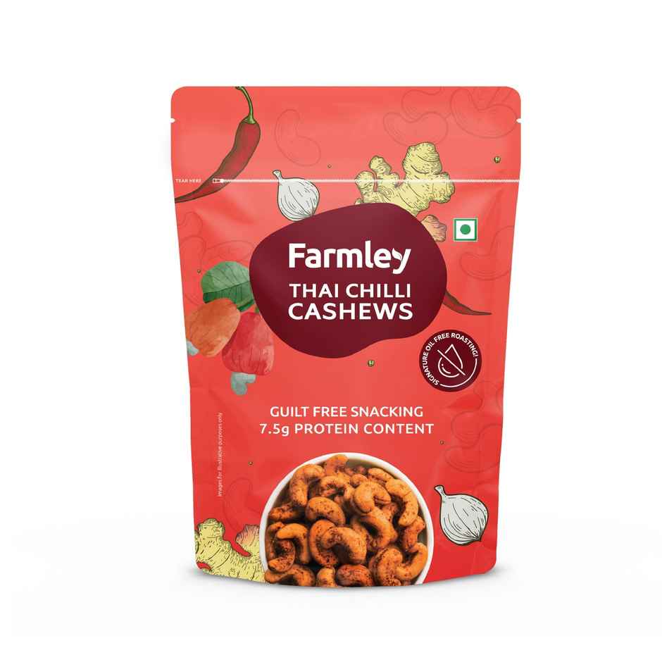 Farmley Thai Chilli Roasted Cashews | Spicy & Nutty