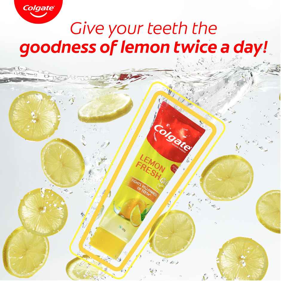 Colgate Lemon Fresh Gel Toothpaste | Fights Yellowness of Teeth | Freshens Breath
