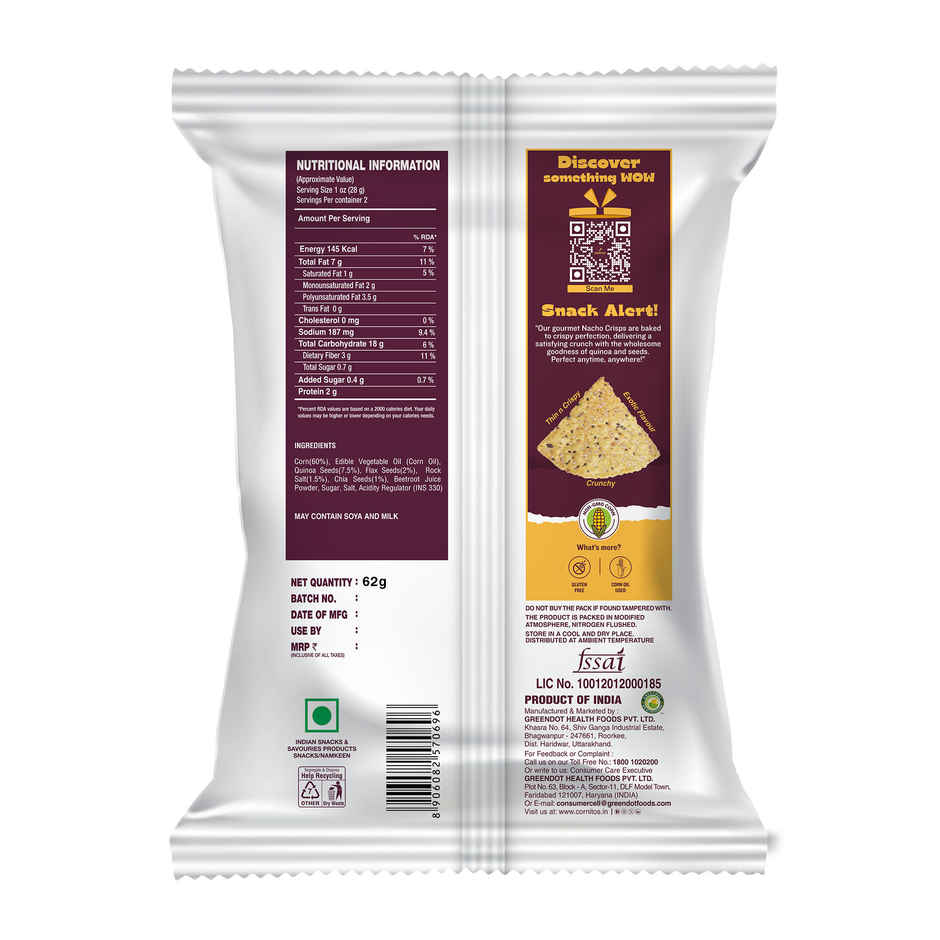 Cornitos Gourmet Quinoa Nachos (Himalayan Pink Salt)