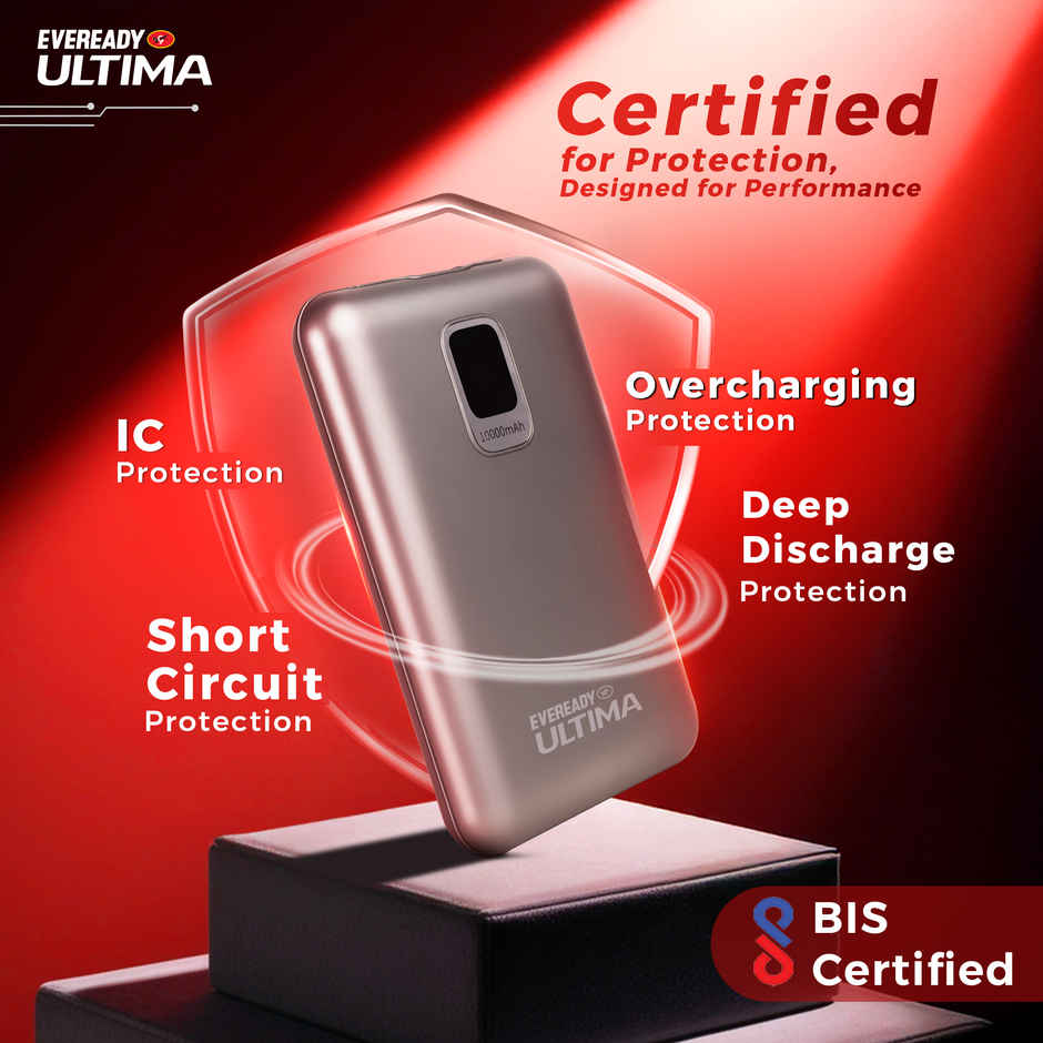 Eveready Ultima 10000 mAh Compact | Power Bank With Cable and Digital Display - PB20