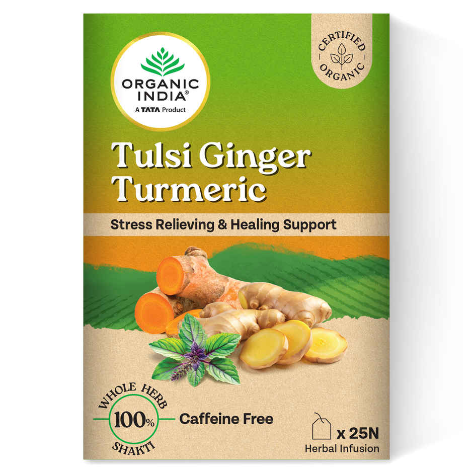 Organic India Tulsi Ginger Turmeric Herbal Infusion Bags