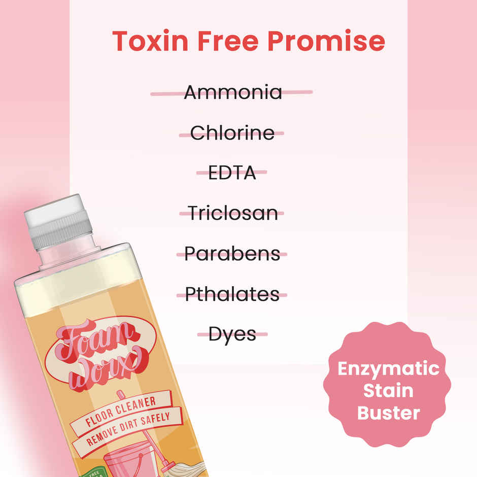 Foamworx Front Load Liquid Detergent - Himalayan Wildflower (800ml) & Foamworx Floor Cleaner - Kannauj Rose (800ml) Combo