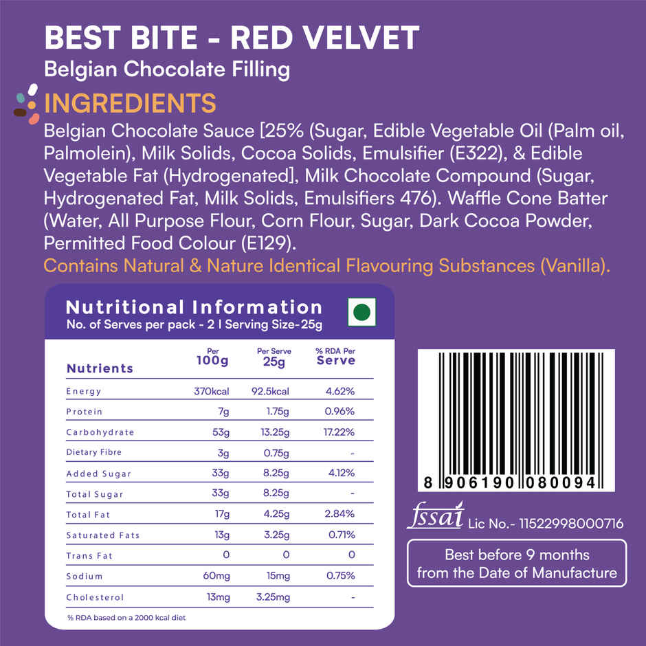Nova Nova Best Bite- Red Velvet with Belgian Choco Filling