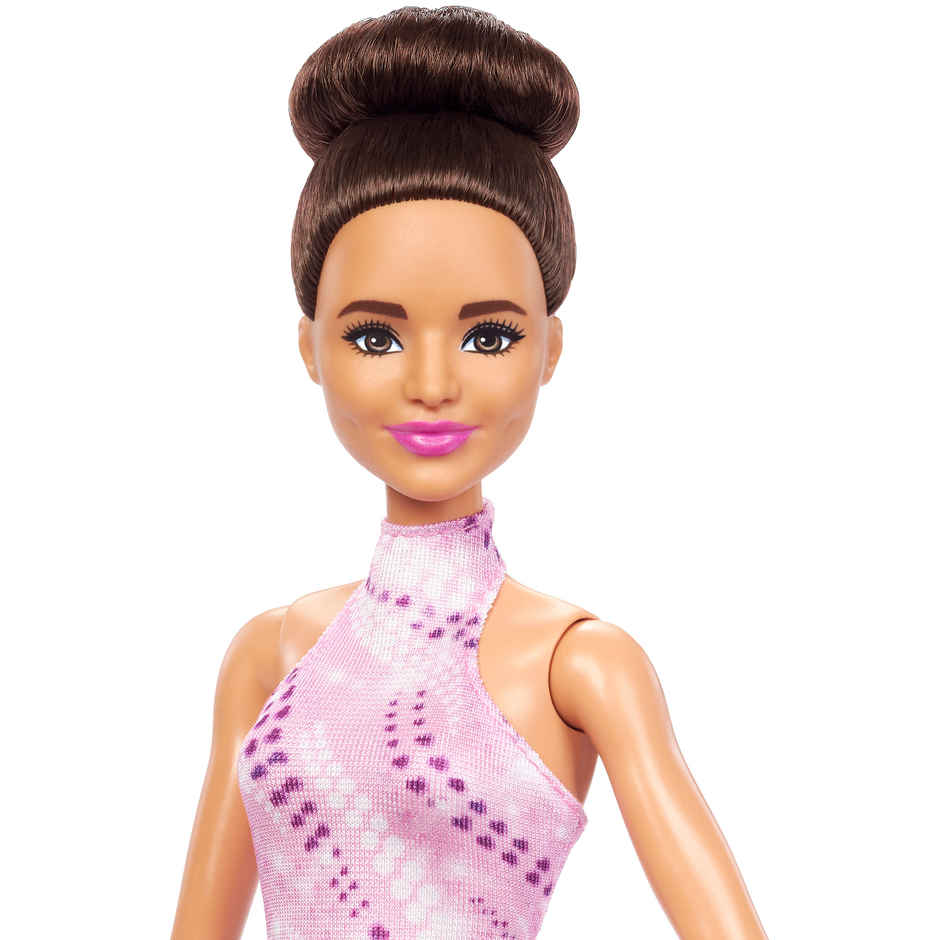 Barbie Fashion Doll | Brunette | Pink Skate Outfit | Ice Skates & Trophy