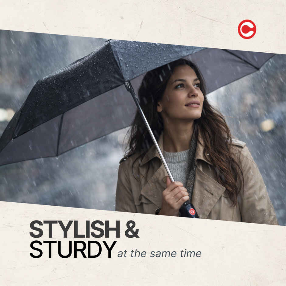 Citizen Auto Black Silver Umbrella | 22 inch | 3 Fold