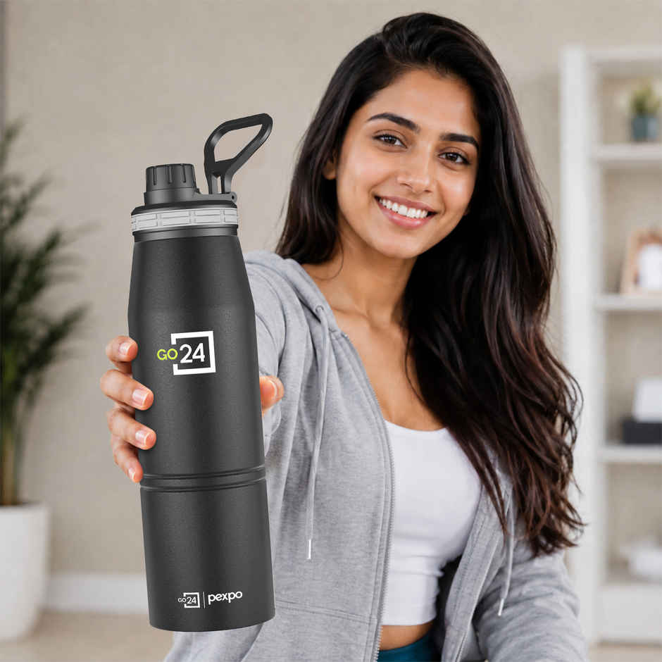 Go24 Altros Stainless Steel Hot & Cold Water Bottle | Leakproof | 3-Layer Insulation