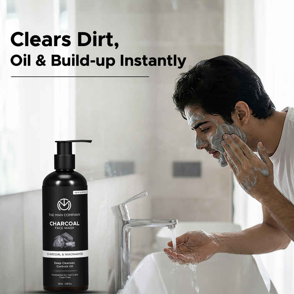 The Man Company Charcoal Face Wash with Niacinamide | Deep Cleanse & Oil Control