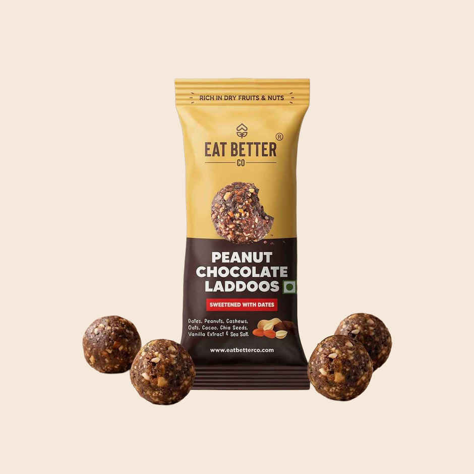 Eat Better Co Peanut & Chocolate Laddoos High Protein, Truly Natural