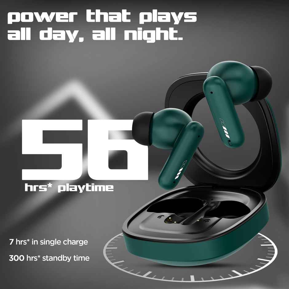 Dubstep Buzz X7 With 56 Hrs Playtime ENC TWS Earbuds | Green