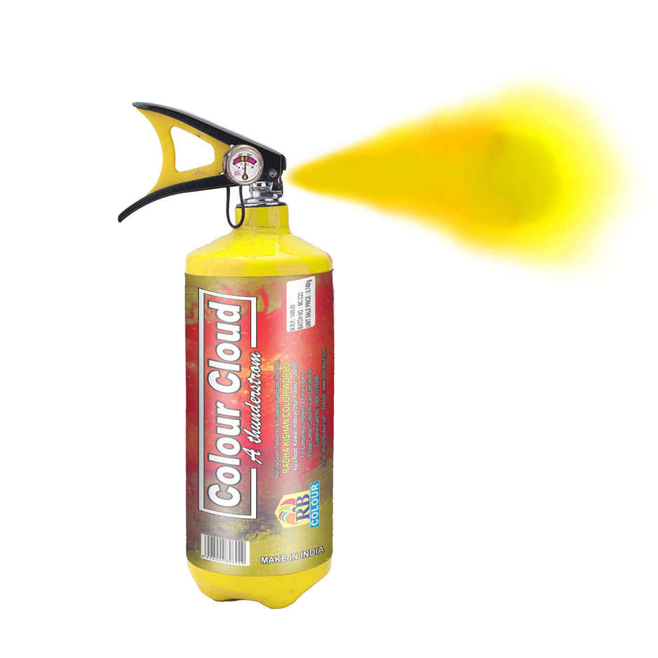 Holi Colour Cloud Cylinder Spray | Yellow | 2 kg | Cock
