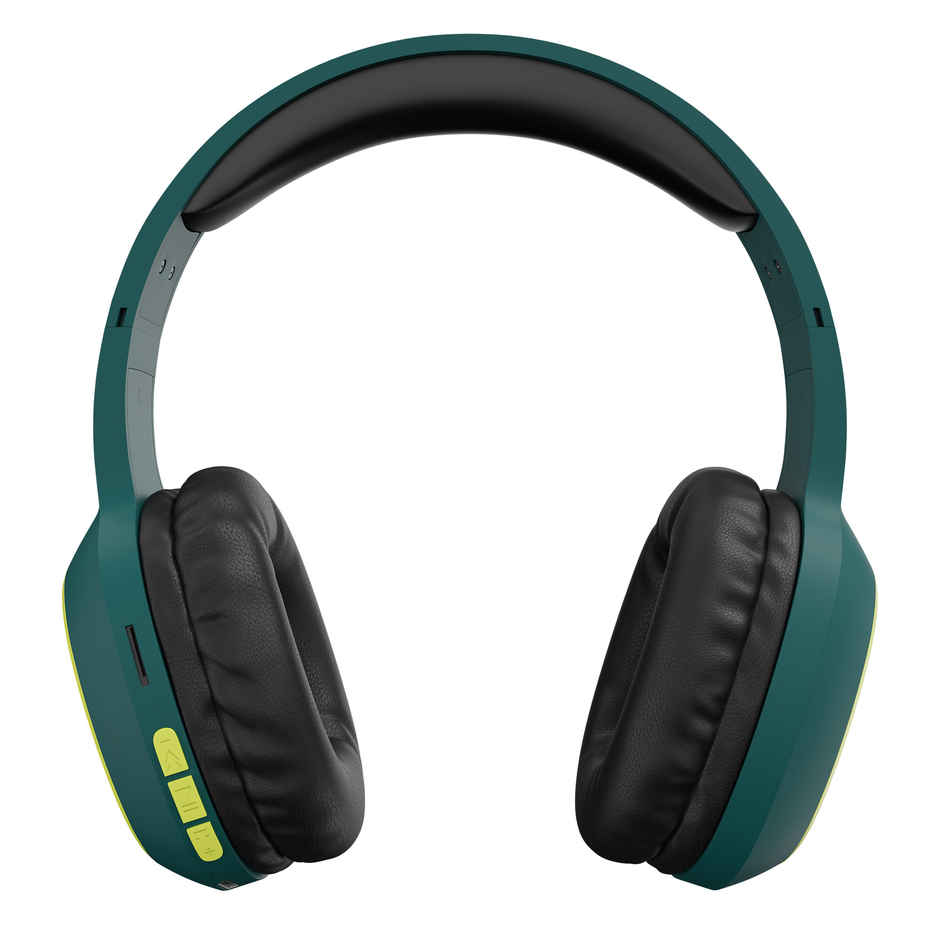 Zebronics Thunder BT 5.3 Headphone, 60H, Gaming Mode, Dual Pairing ENC, AUX, Voice Asst Teal Green