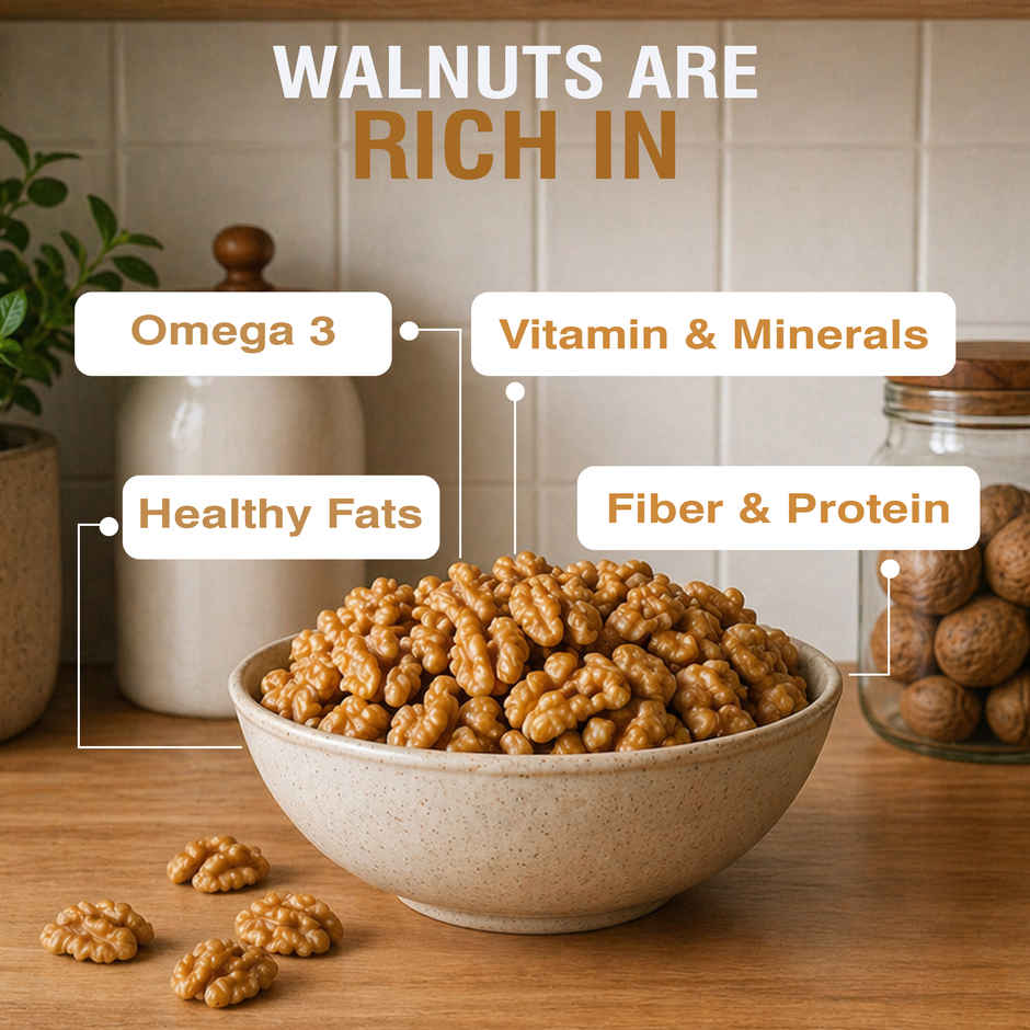Wonderland Foods Vrat California Walnut Kernels | Akhrot Giri