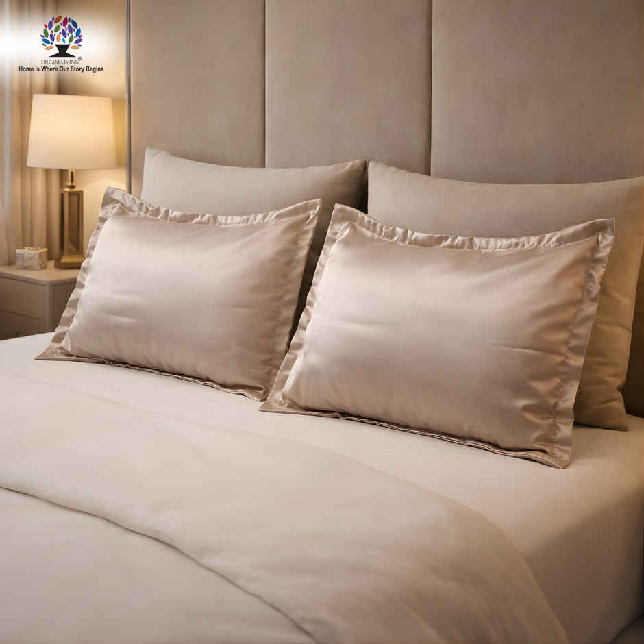 Dream Living Satin Pillow Cover Set | Rose Gold - 46 x 69 cm