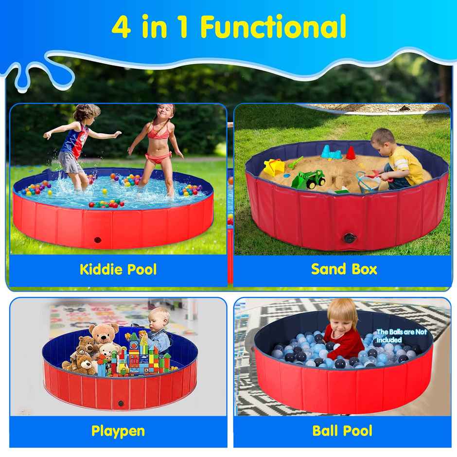 Kidology Foldable Kids Swimming & Pet Pool | Collapsible Bath Tub | 80 30 cm